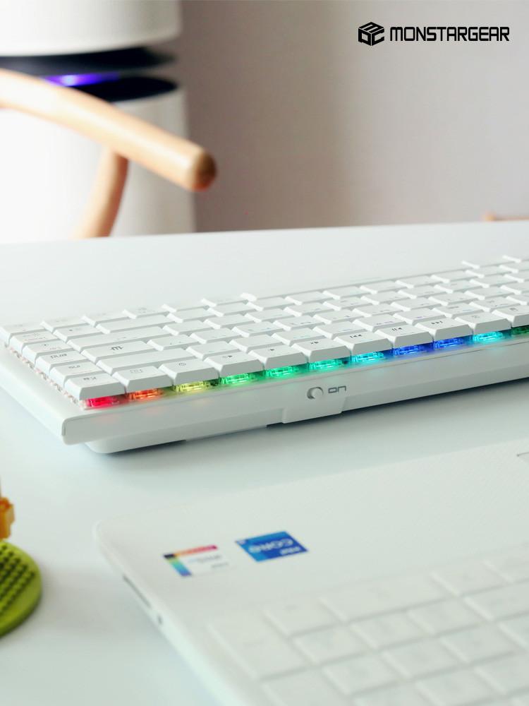 [중고] [리퍼비시]몬스타기어 미니키프로 RGB 유무선 2.4G 블루투스 슬림 기계식 키보드