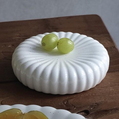 [인소일] 블루밍 원형 굽높은 접시 _ 찬기,디저트플레이트