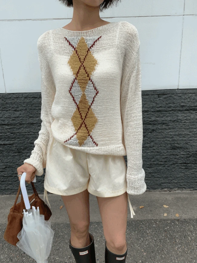 [여름니트/살안타템] 아가일 루즈핏 니트