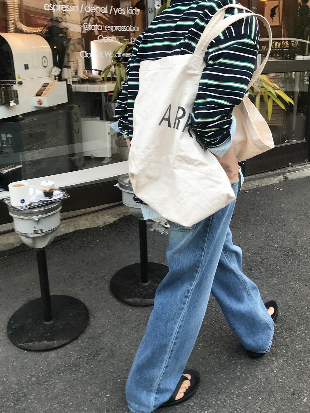 아로 스트라이프 카라 긴팔티