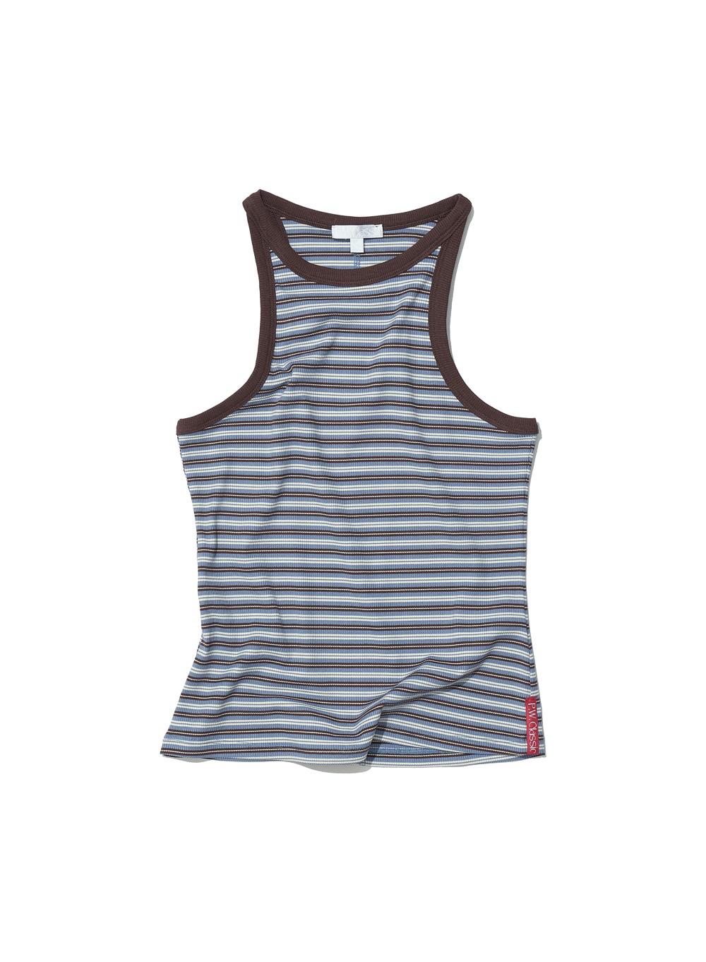 [WOMEN] PWC STRIPE RIBBED RACERBACK TANK_BLUE