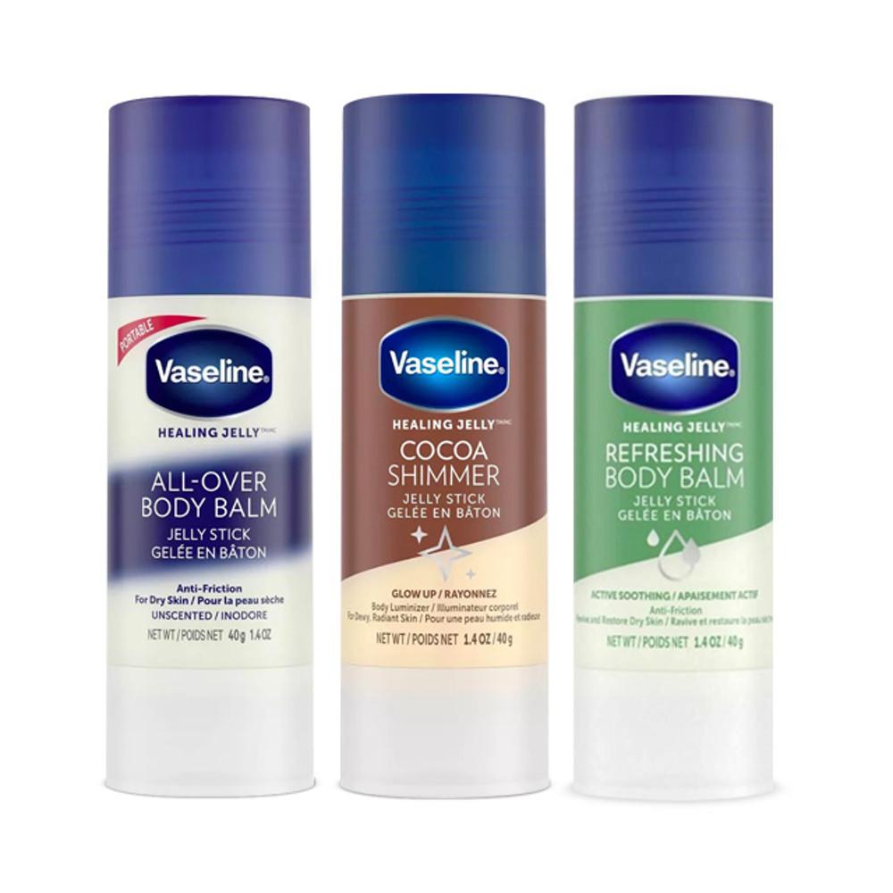 [오늘출발] 바세린 밤스틱 올오버 바디밤 멀티밤 휴대용 코코아쉬머 리프레싱 3종 40g