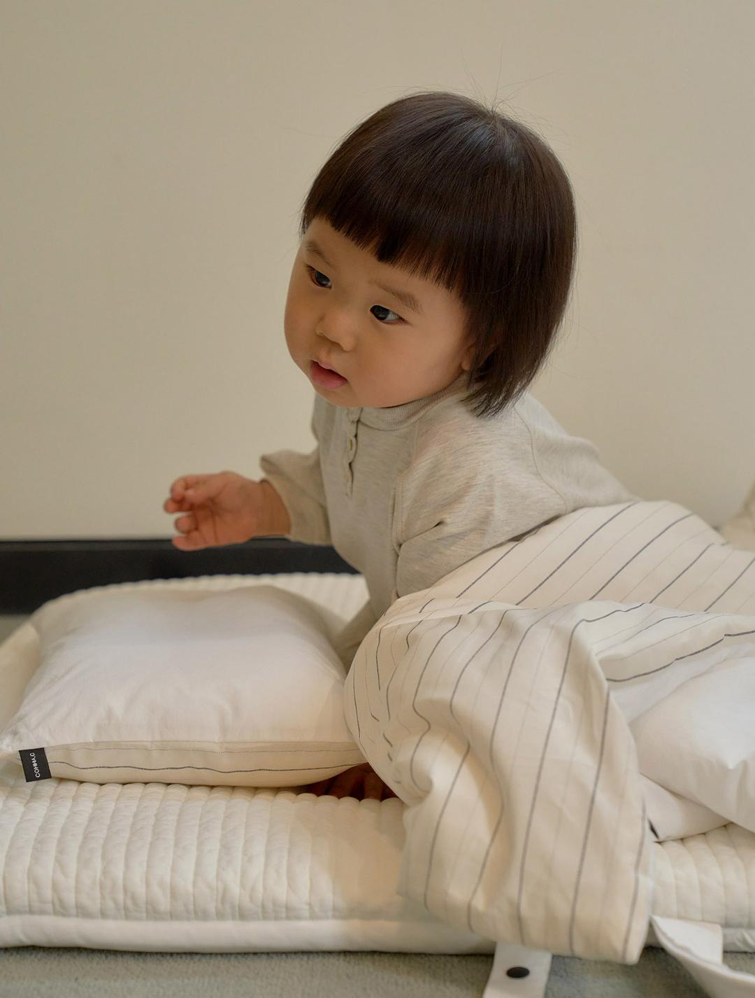 [신학기할인] 화이트 스트라이프 분리형 낮잠패드 세트
