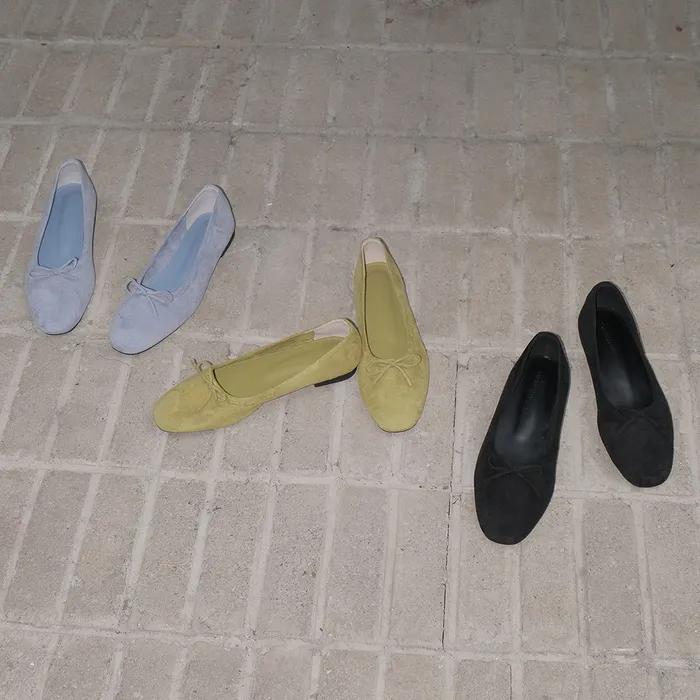[9th] Betty Suede Ribbon Flat - 3Color