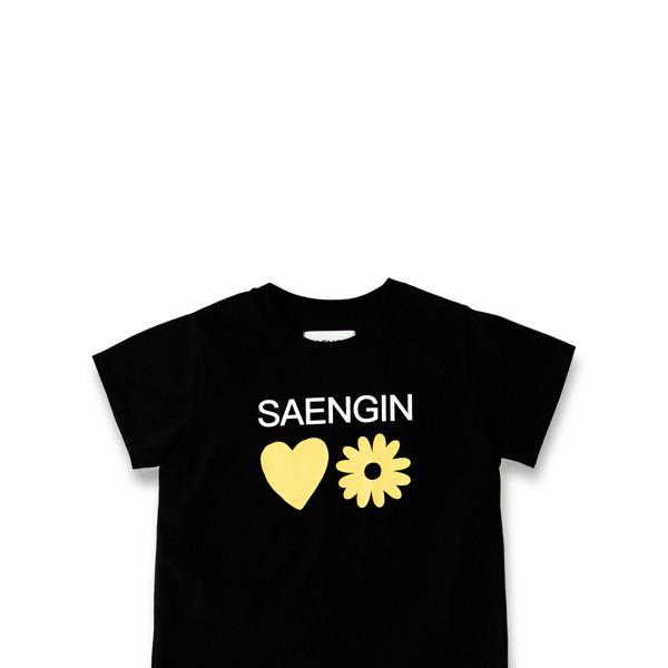 Flower heart tshirts - Black