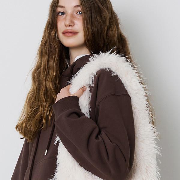 FLUFFY LOGO MINI BAG - IVORY