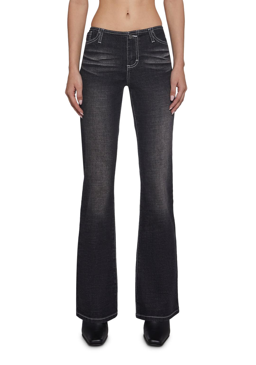 Elle Low Rise Jeans - Black - BLACK / X-Small