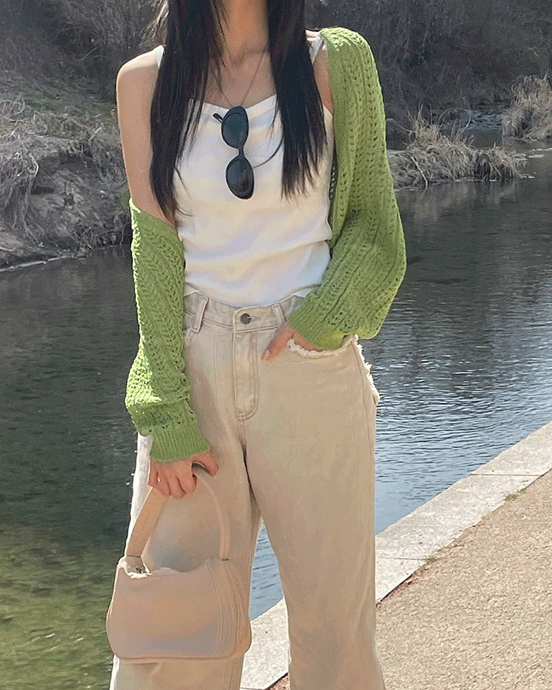 페릿 썸머 펀칭 크롭 볼레로(5color)