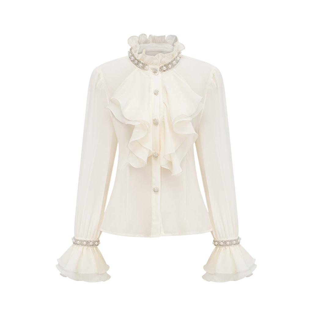 Hélène ruffled embellished shirt