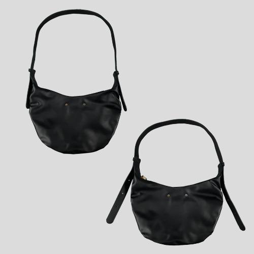 닉앤니콜 블랙 심플 미니멀 Y2K 펑크호보백 숄더백