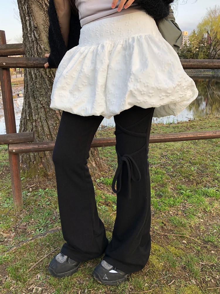 (2 color) 리본 스트랩 부츠컷 팬츠 Ribbon Strap Bootscut Pants