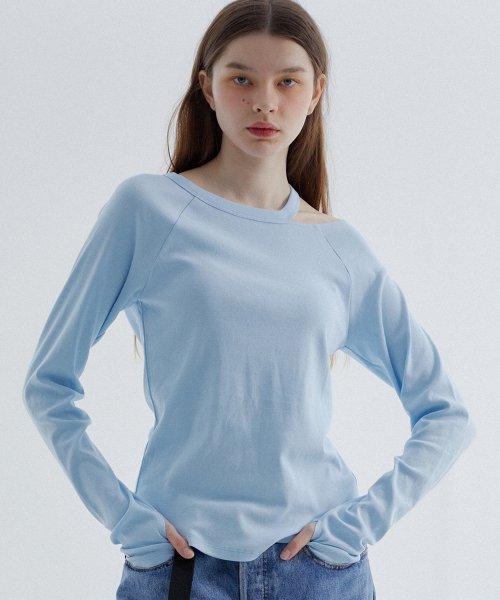 컷워크 티셔츠 스카이블루