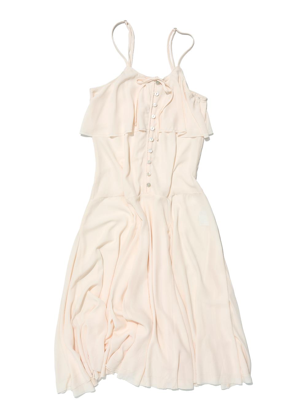 [WOMEN] RUFFLE LACE TRIM FLARE SLIP DRESS_IVORY
