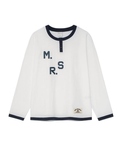 TCM msr henley neck long sleeve (white)