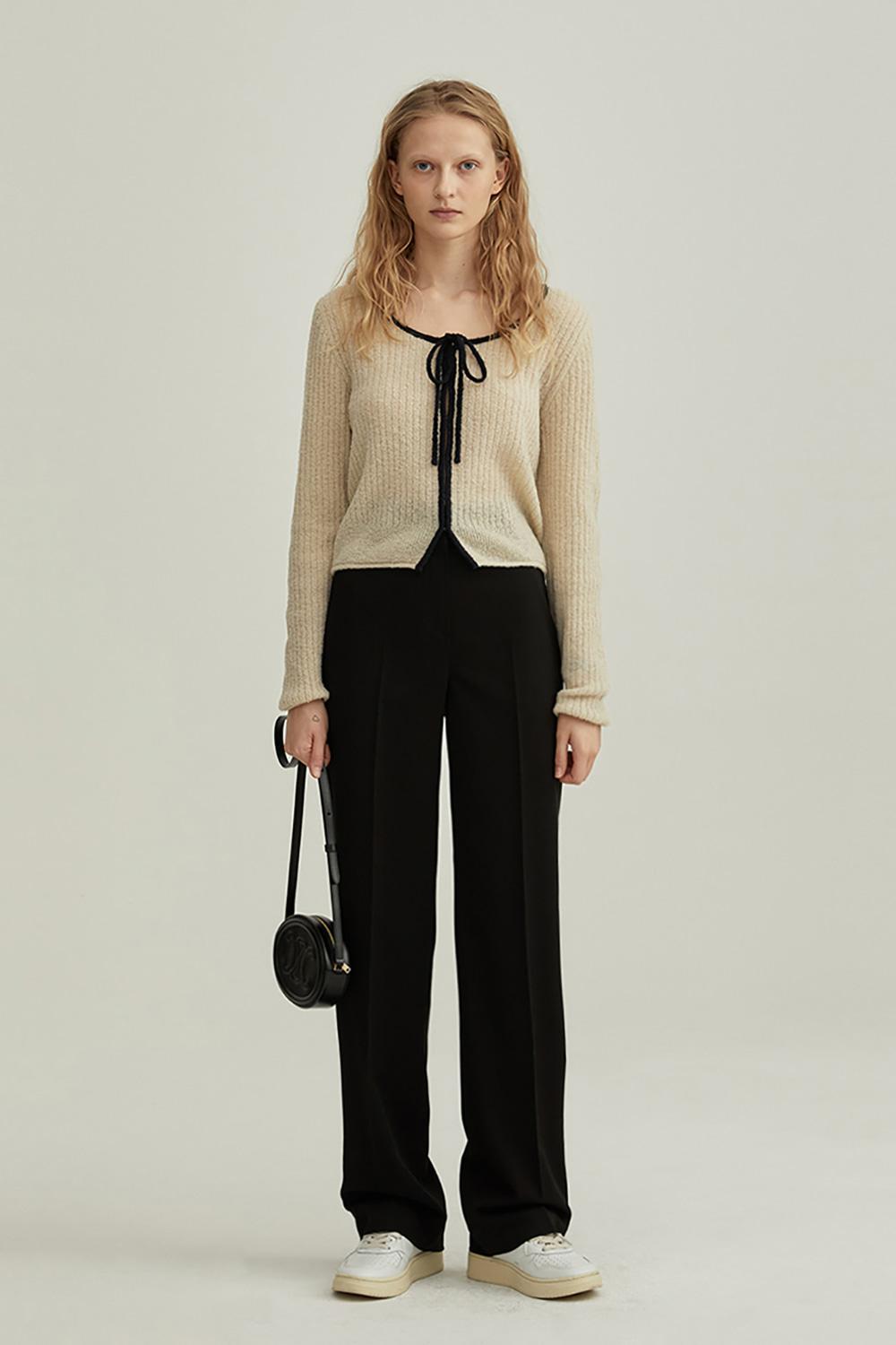 SEMI-WIDE SLACKS BLACK