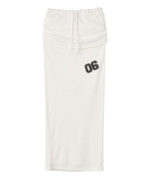 Shirring Layered Maxi Skirt White