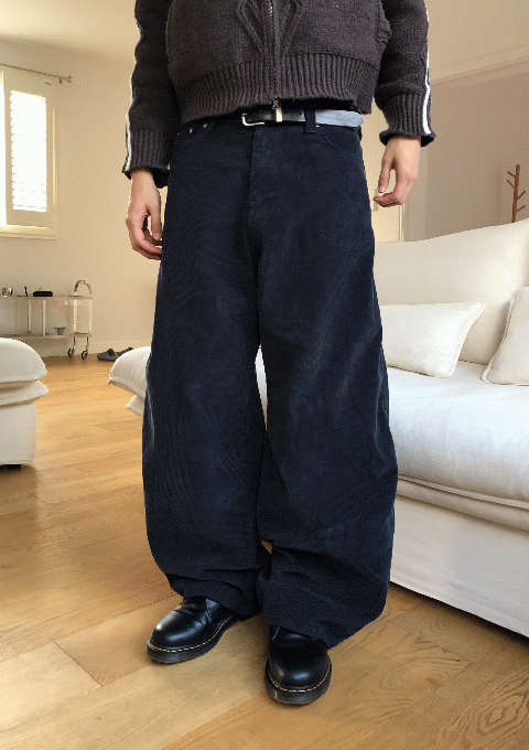 렐리 코듀로이 커브드 팬츠