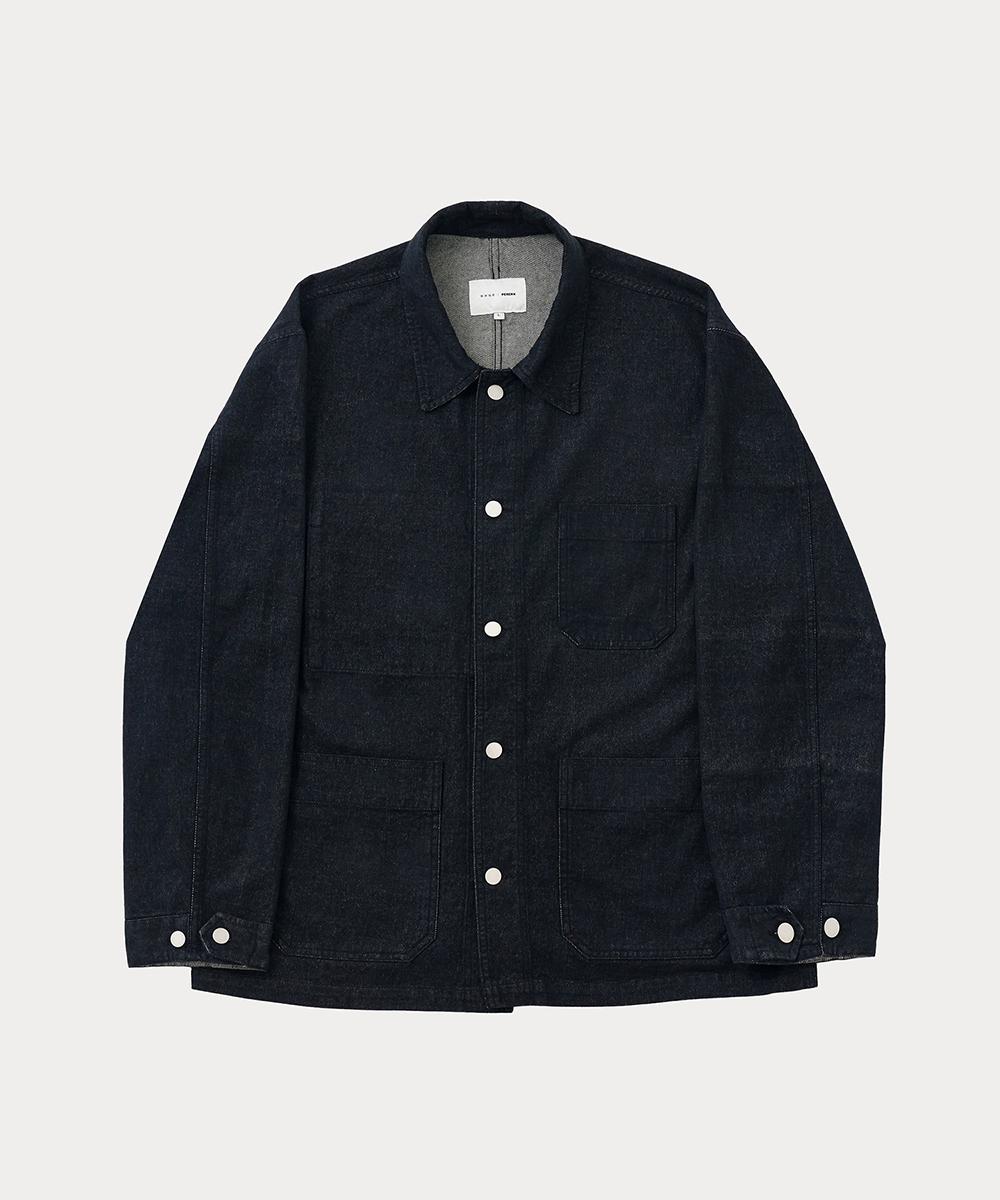 [noun x perenn] denim french work jacket (black)