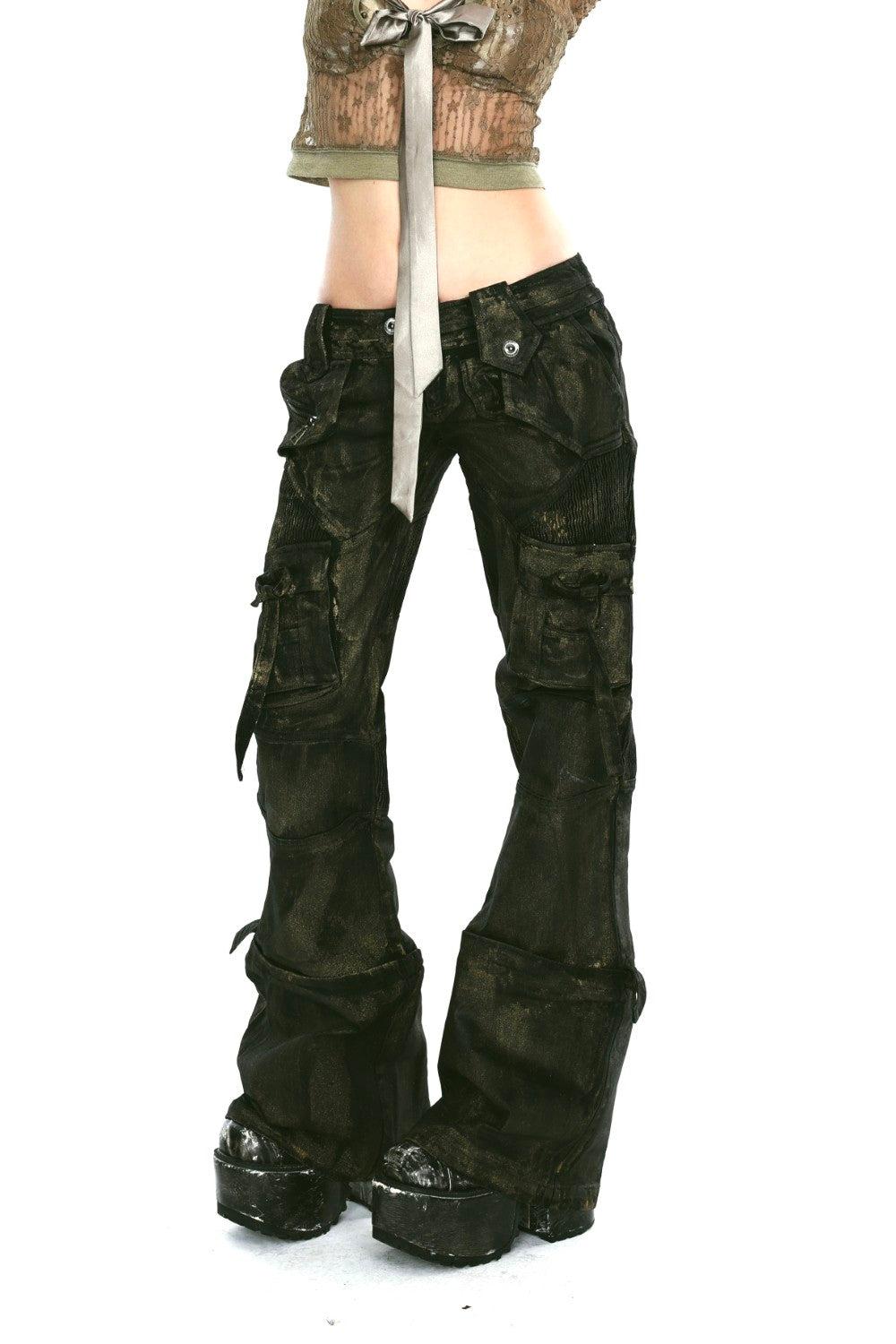 Gilded Gold Cargo Jeans - S