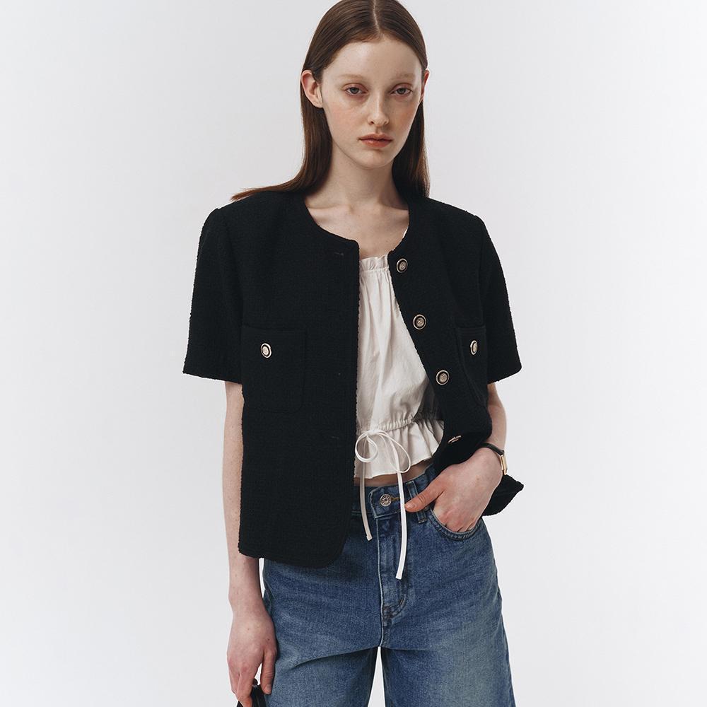 [HAGO단독할인]SUMMER TWEED JACKET BLACK_UDJA3B223BK