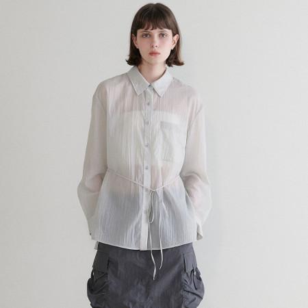 이런 상품 어때요? See-through Slit Cut Shirt in Mint Grey VW4MB108-C3