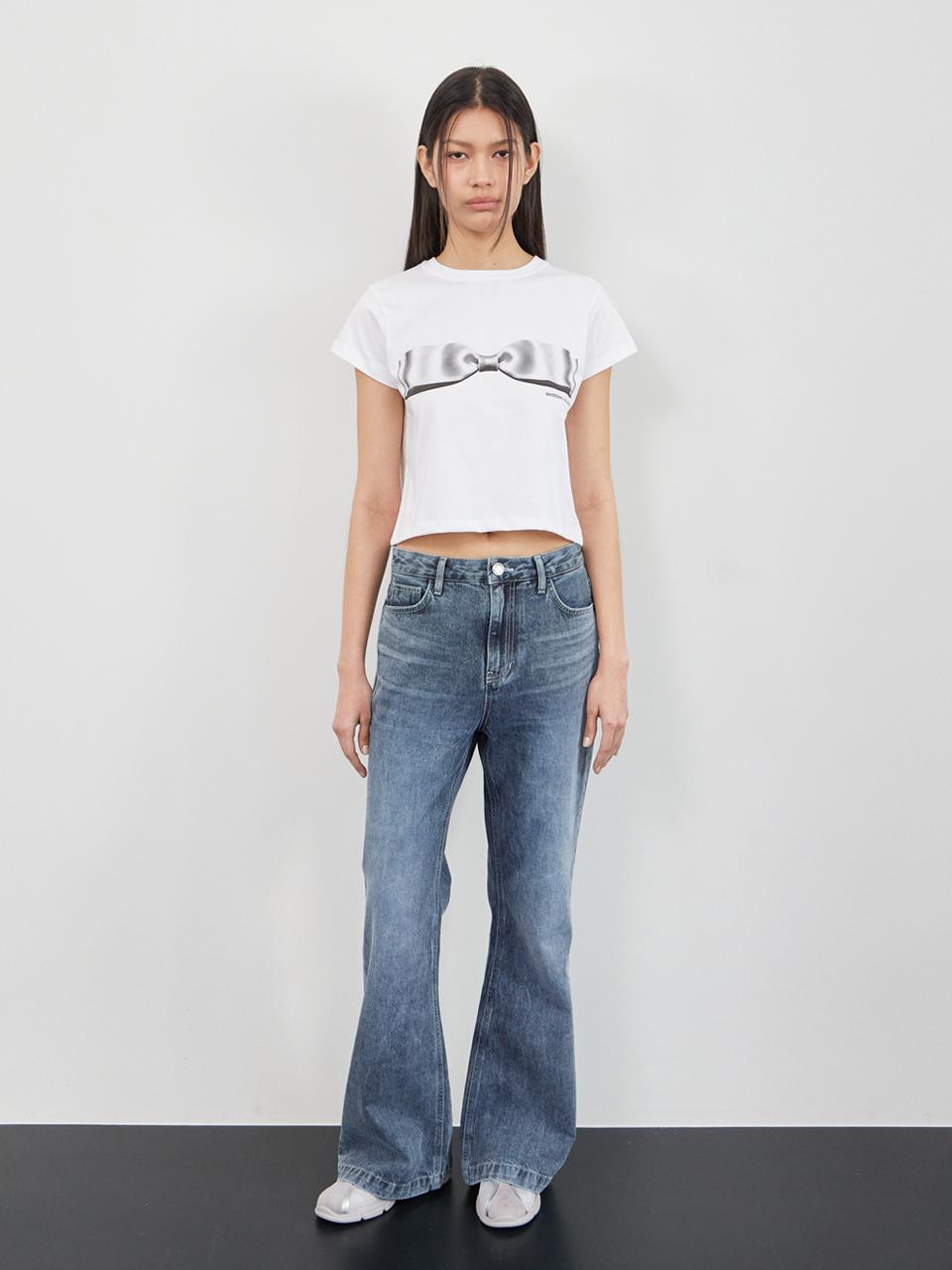 RIBBON CROP TOP(WHITE)