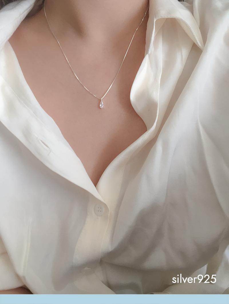 tears cubic necklace (silver925)