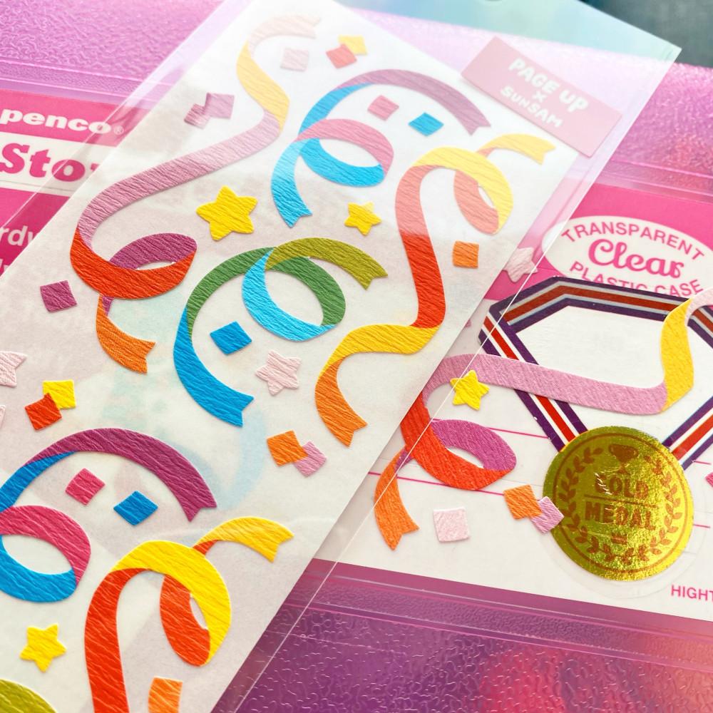 [스티커펀제작]  페이지업 X 선삼 콜라보 화지 여름풍 컨페티 스티커 008