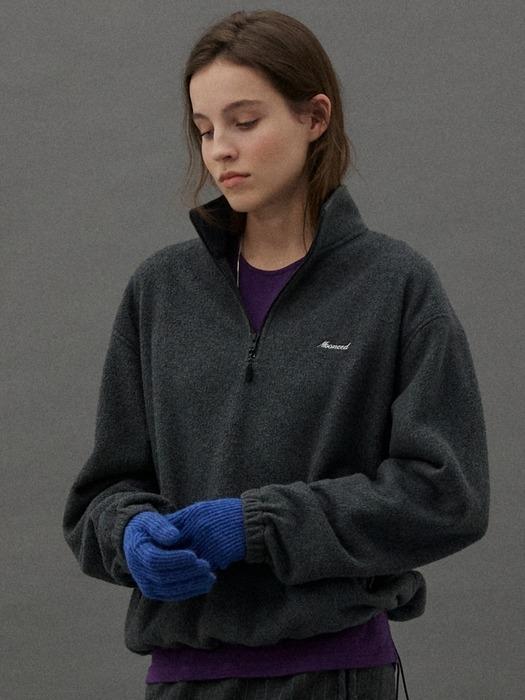 SHELL FLEECE HALF ZIP UP - GRAY
