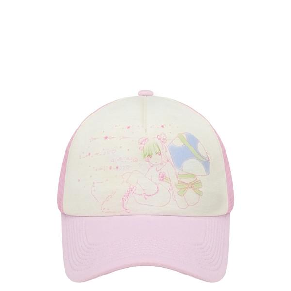 mushroom alien girl trucker cap