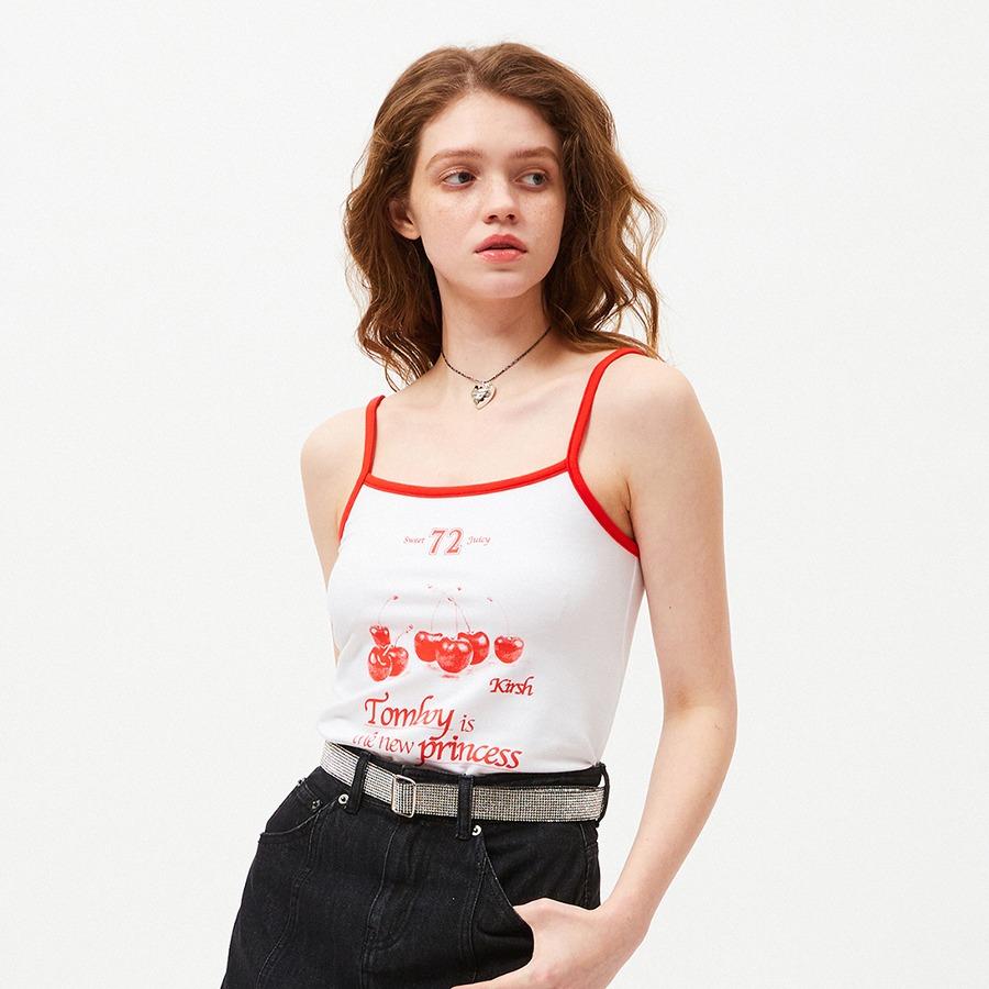 체리 톰보이 그래픽 슬리브리스 [화이트]