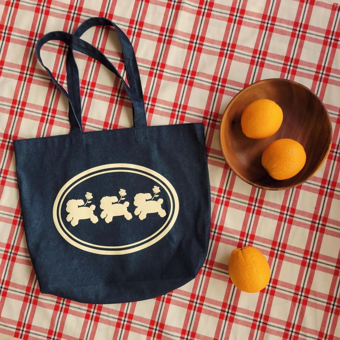 Puppy denim bag (Indigo Blue)
