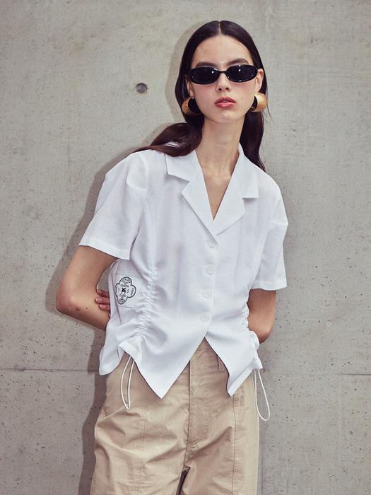 [LINE] String Shirring Point Blouse (Ivory)