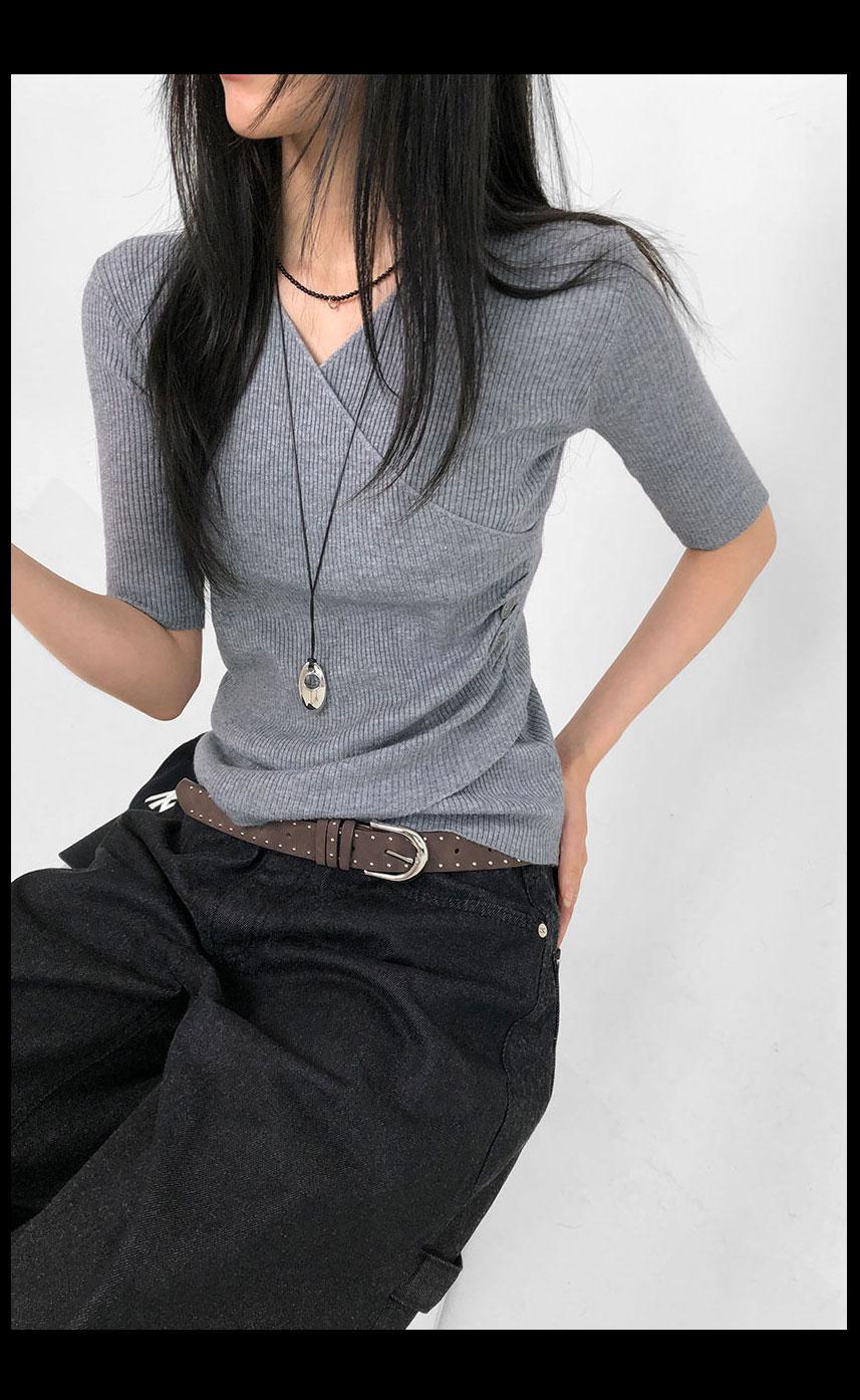 모쥬 셔링 반팔니트