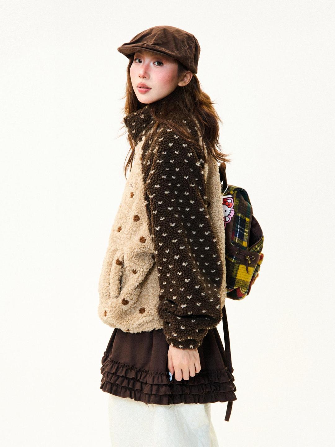 양털 배색 뽀글이 한정 데일리 겨울 외투