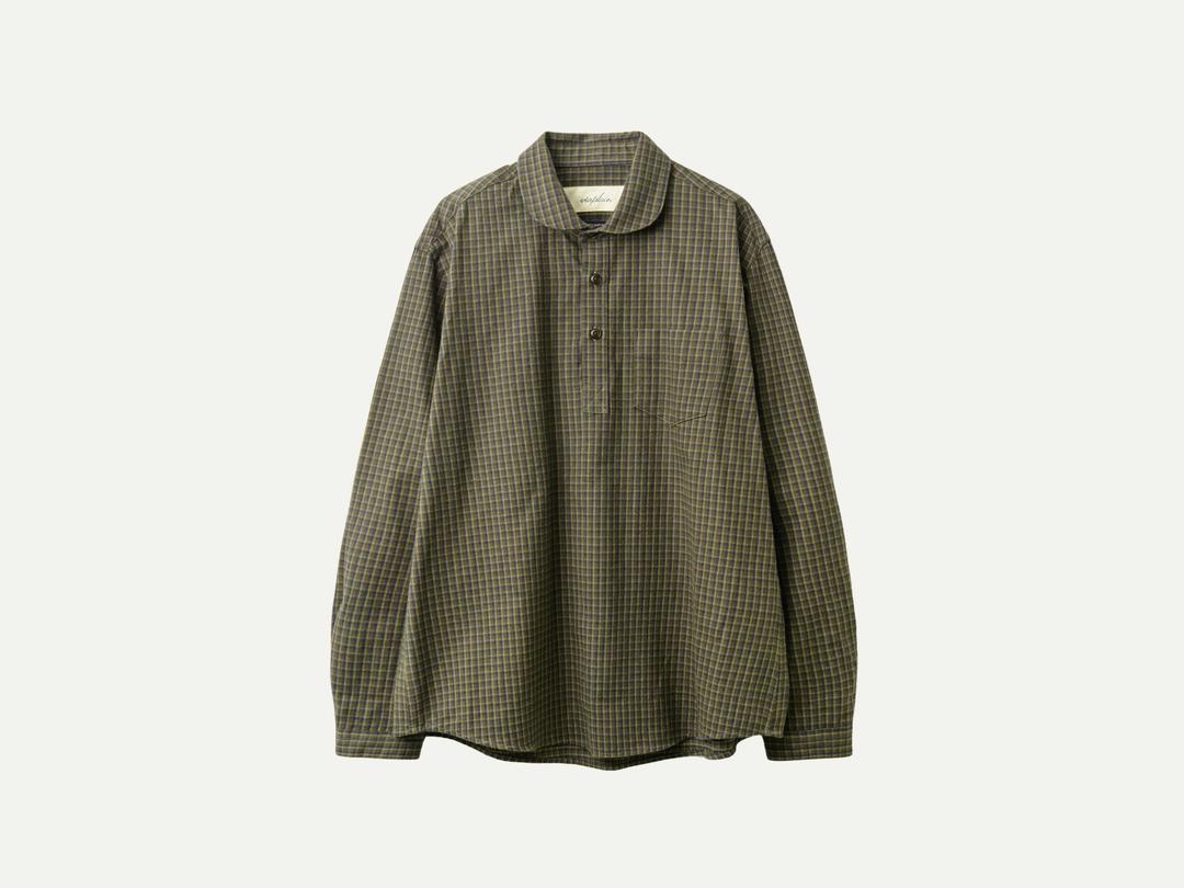 Via Hazel check shirt blouse (Khaki check)