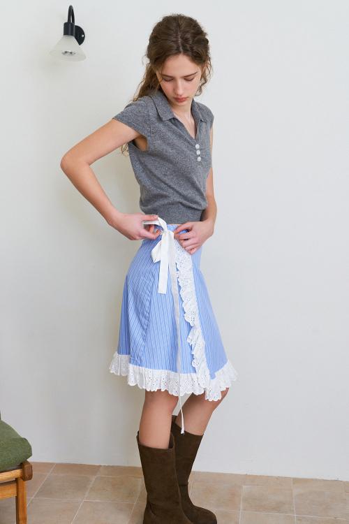 피크닉 에이프런 스커트_스트라이프