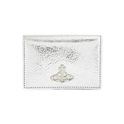 비비안웨스트우드 지갑 오브 Orb 로고 레더 카드 홀더 실버 영국