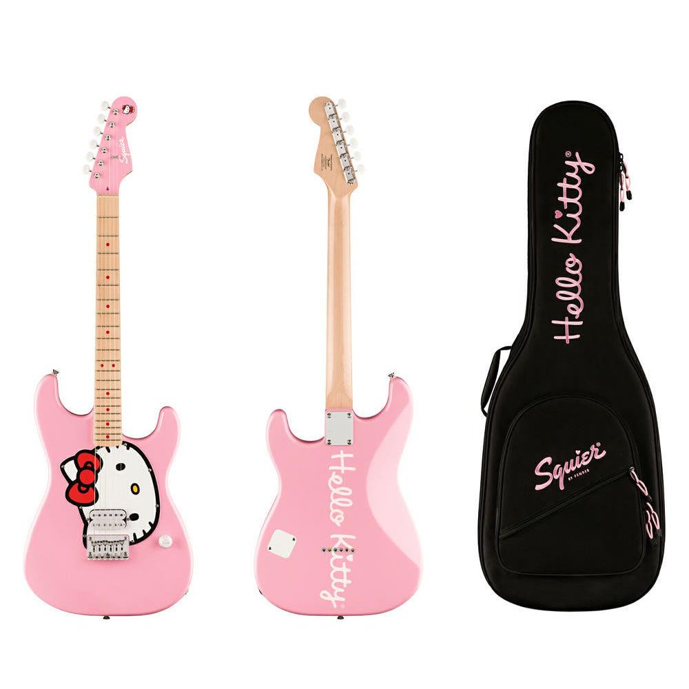 펜더 헬로키티 스트라토캐스터 일렉기타 콜라보 Squier by Fender 한정판 핑크