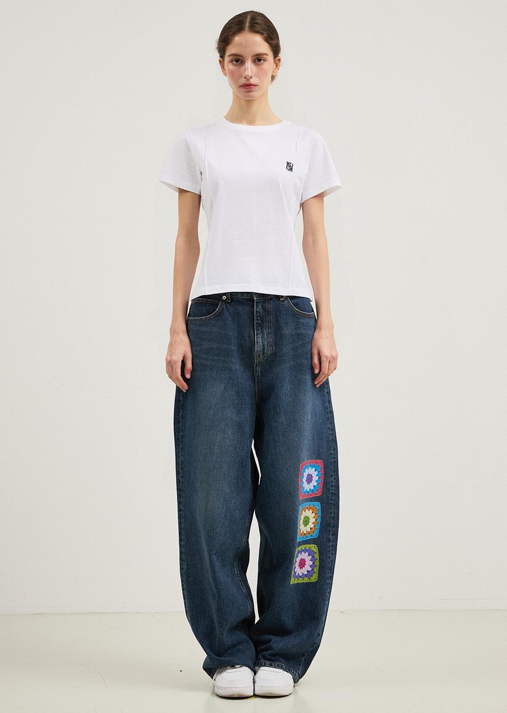 로씨로씨 X 그래피커스 Crochet Jeans [MIDDLE BLUE]