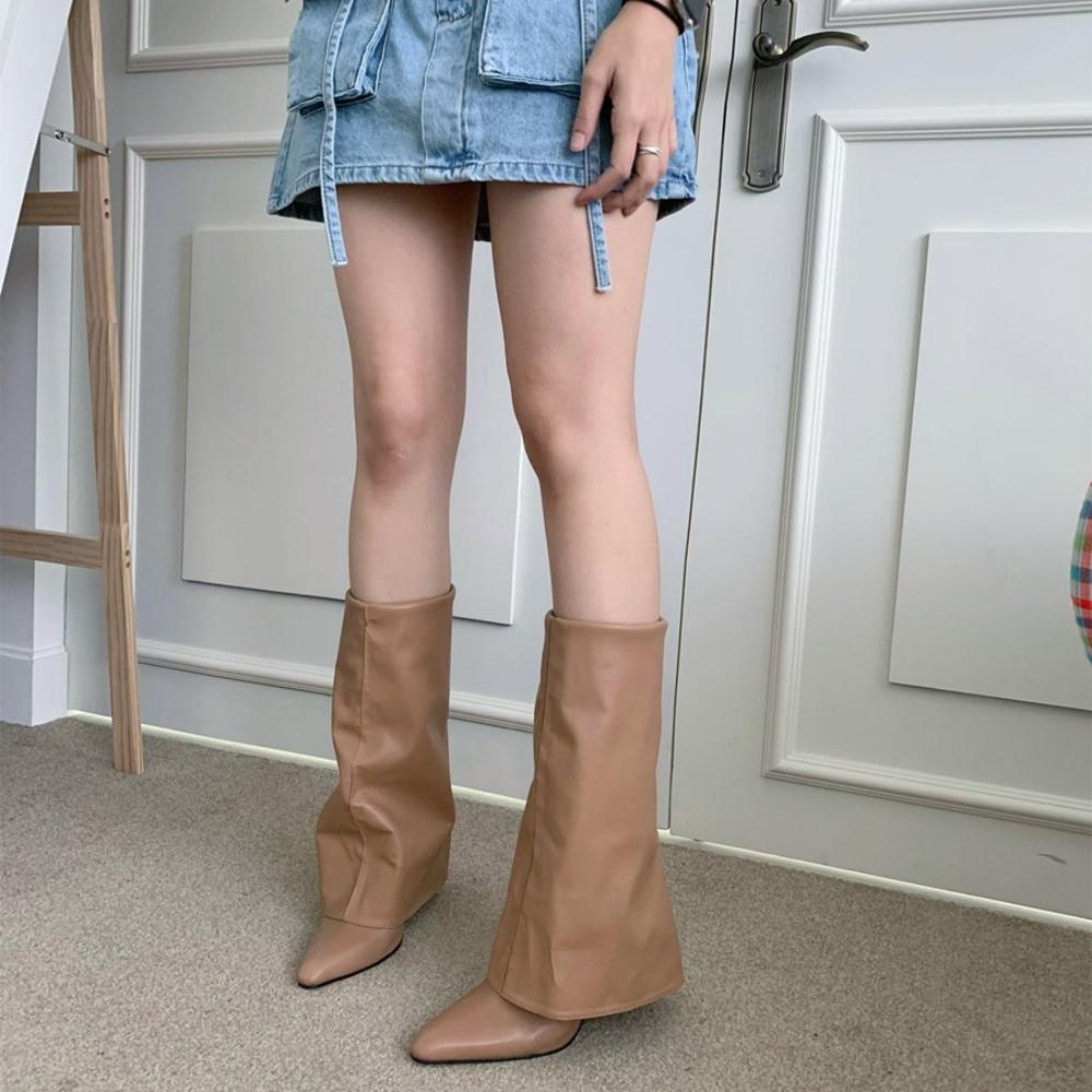 23FW 유니크 스틸레토 4way 레그워머 셔링 니하이 롱부츠힐 (2color/8cm)