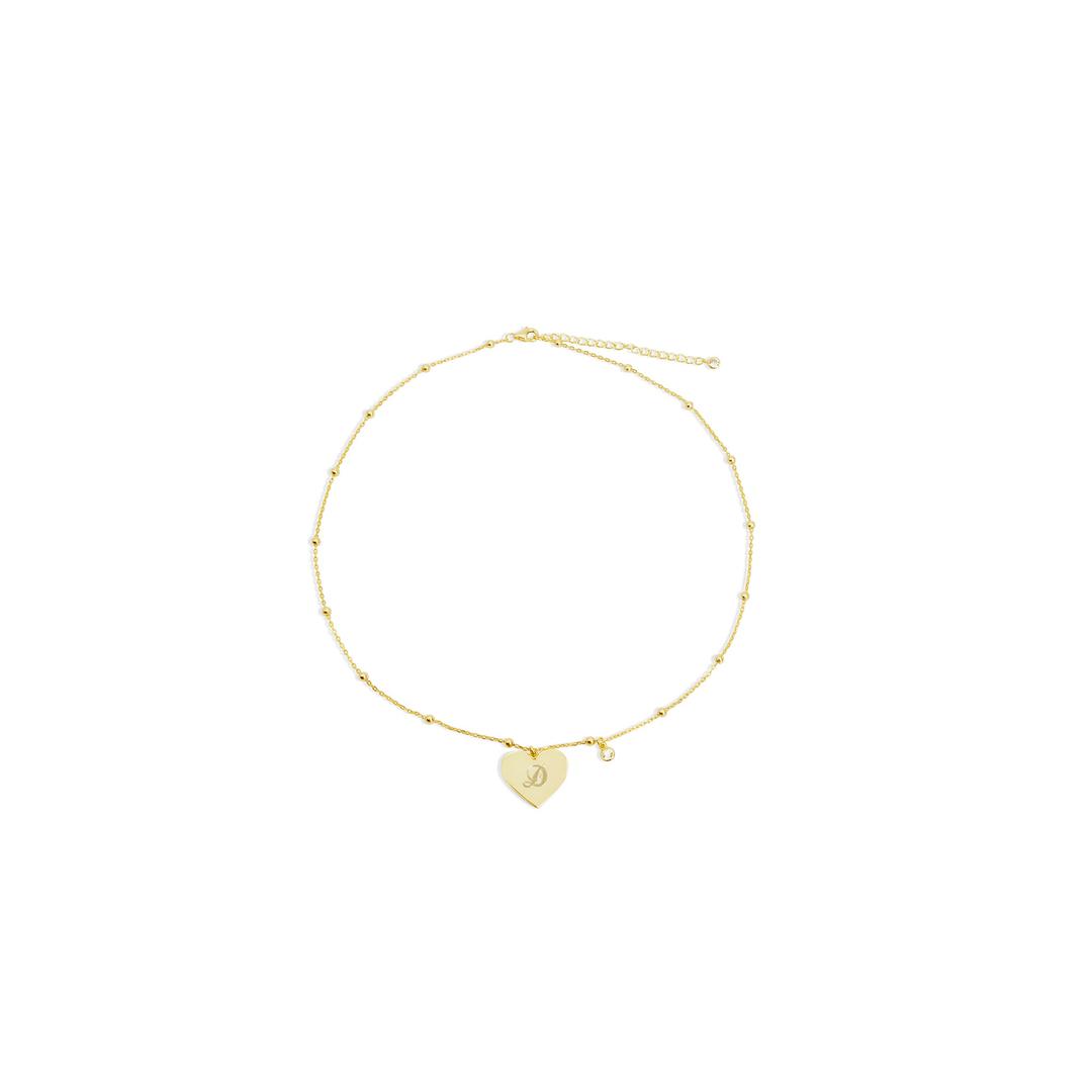 THE ENGRAVED BEADED HEART NECKLACE