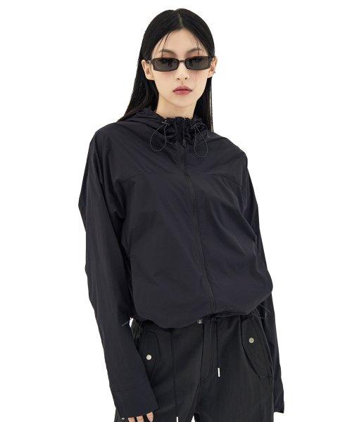 Women waterproof rain jacket [black]