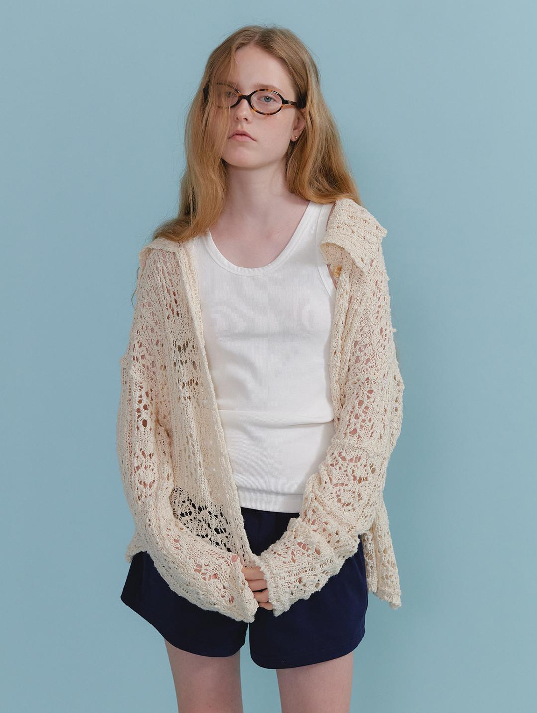 Summer crochet cardigan_cream