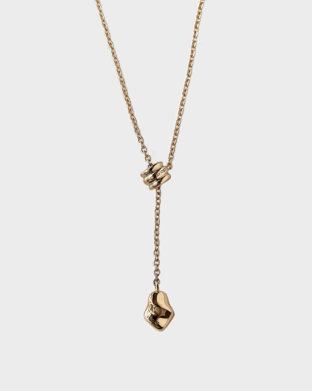 GALET LONG NECKLACE VERMEIL(14K GOLD)