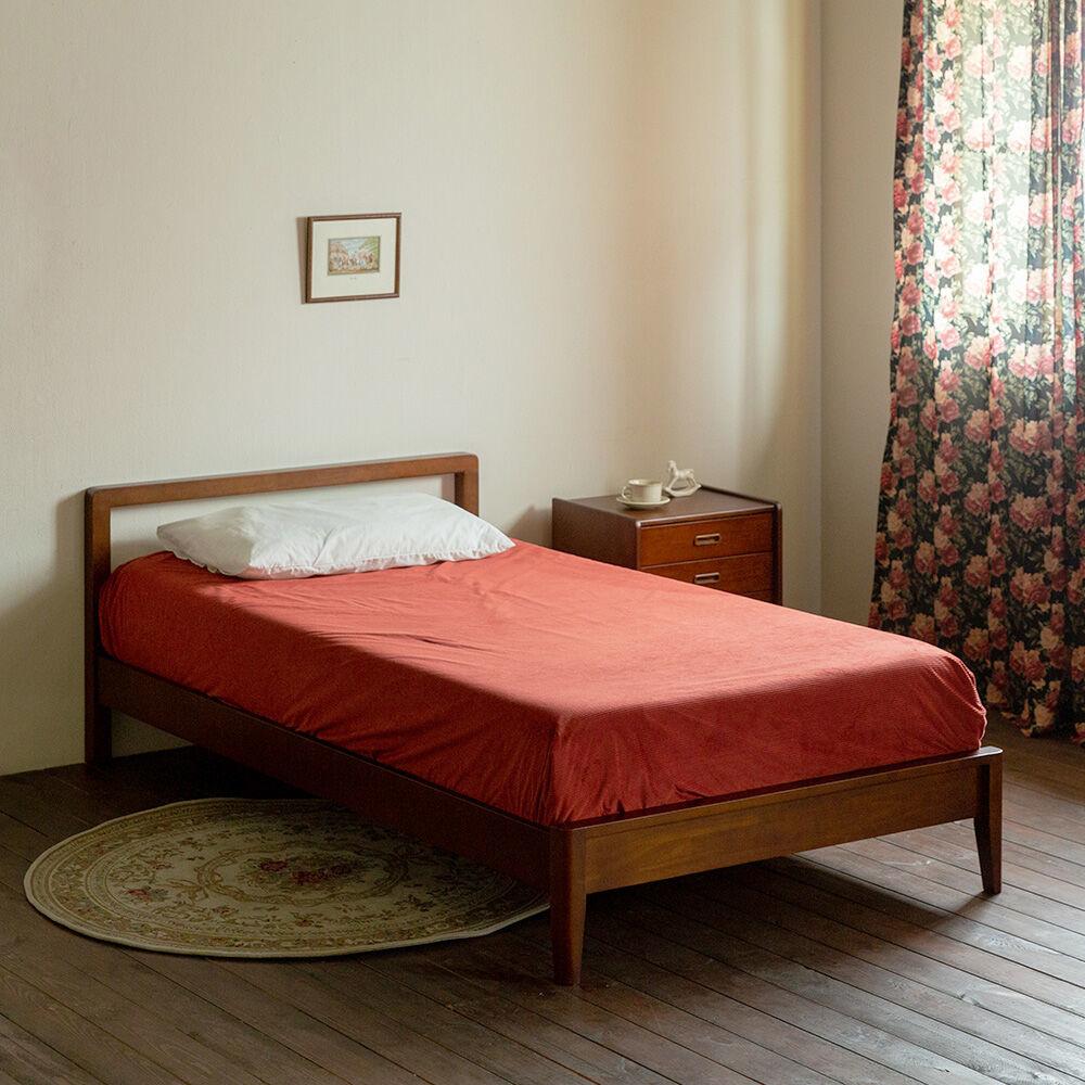 [장미맨숀] 리브 원목 통깔판 침대프레임 (SS_슈퍼싱글/브라운)