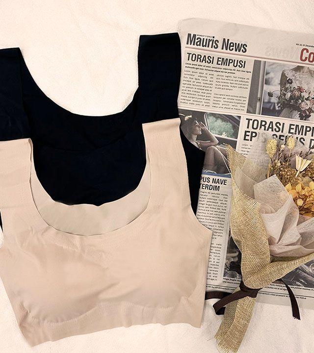 노와이어 심리스 브라탑 와이어리스 수면브라 넓은끈