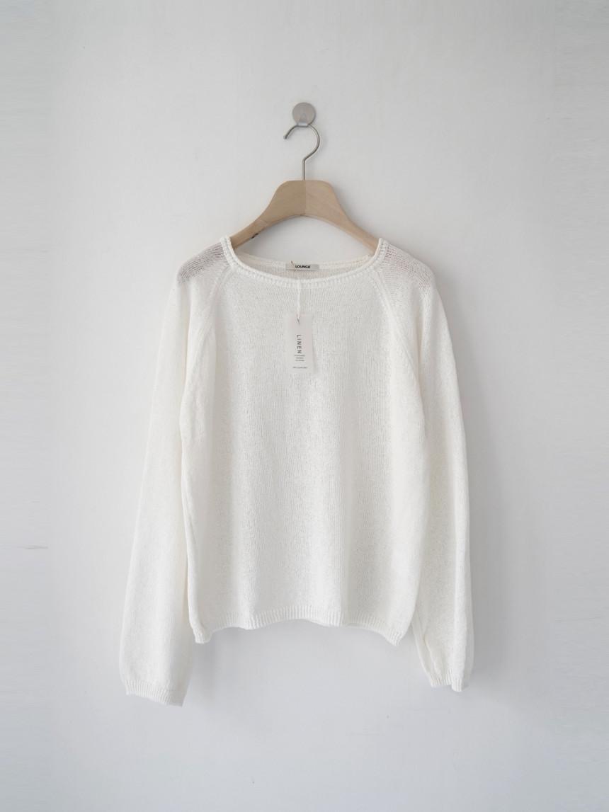 아파트먼트프라토 [LOUNGE] 재진행 라운지 린넨사면 보트넥 니트 썸머 데일리 긴팔니트 (3color)