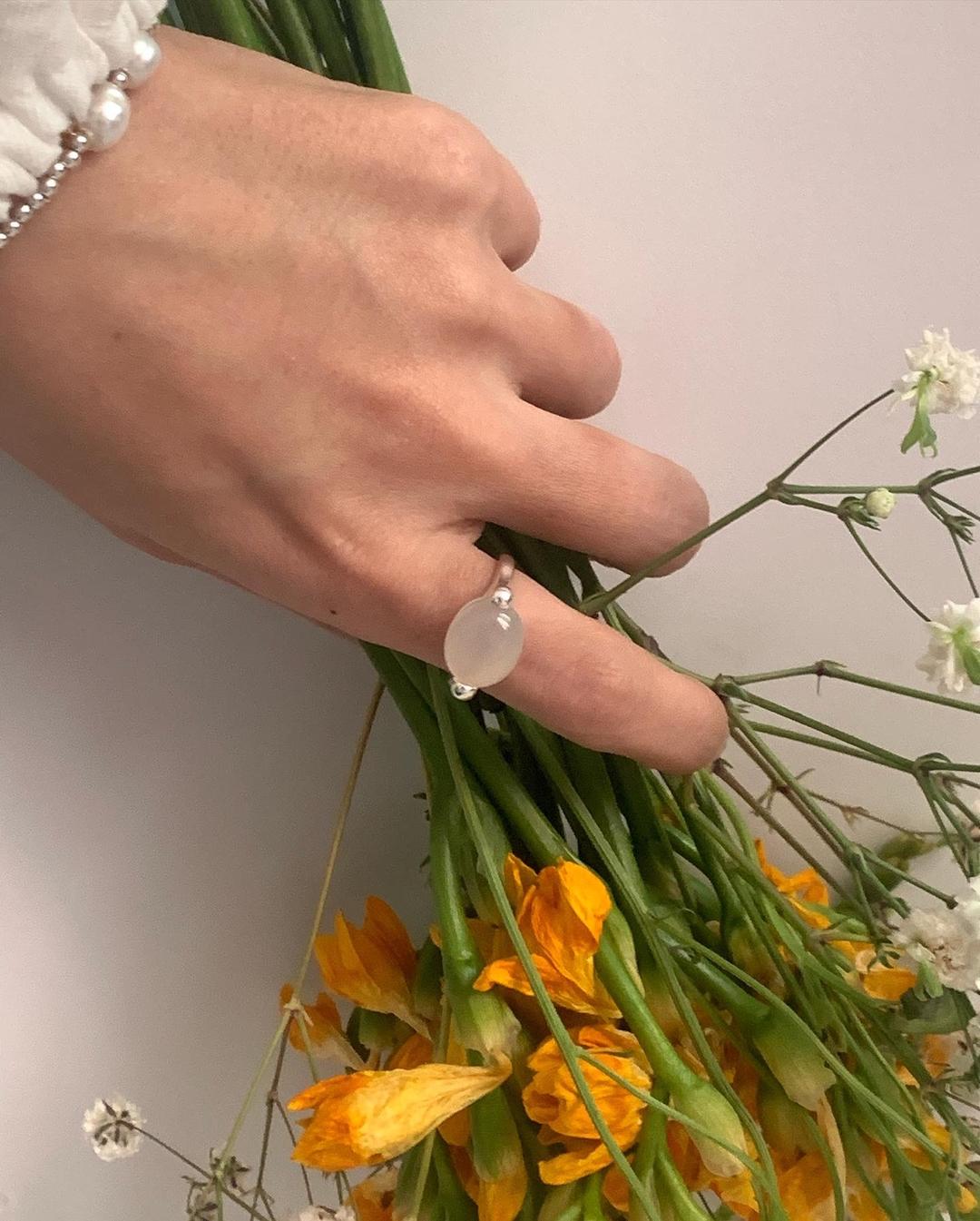 (silver925) Vintage jade open ring *silver