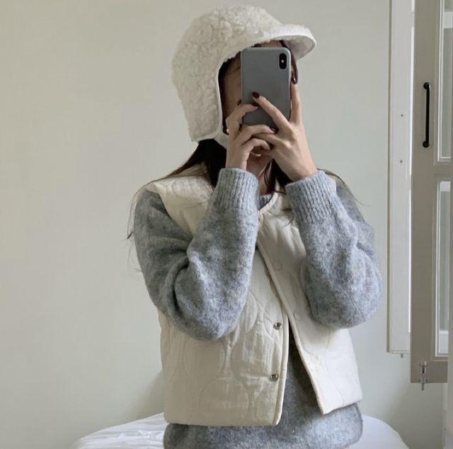 [기모] 크롭 패딩 베스트 2colors 라운드넥 퀼팅 숏 조끼 pdvst H